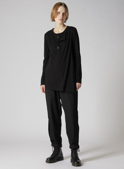 WOOL GABARDINE SIDE DETAIL PANTS