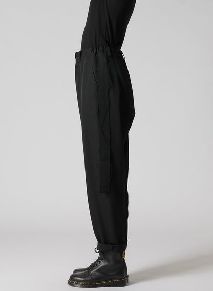 WOOL GABARDINE SIDE DETAIL PANTS