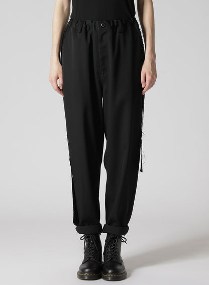 WOOL GABARDINE SIDE DETAIL PANTS