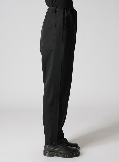 WOOL GABARDINE SIDE DETAIL PANTS