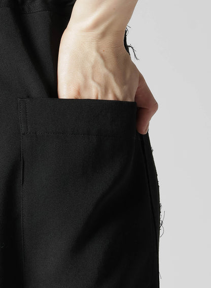 WOOL GABARDINE SIDE DETAIL PANTS