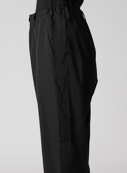 WOOL GABARDINE SIDE DETAIL PANTS