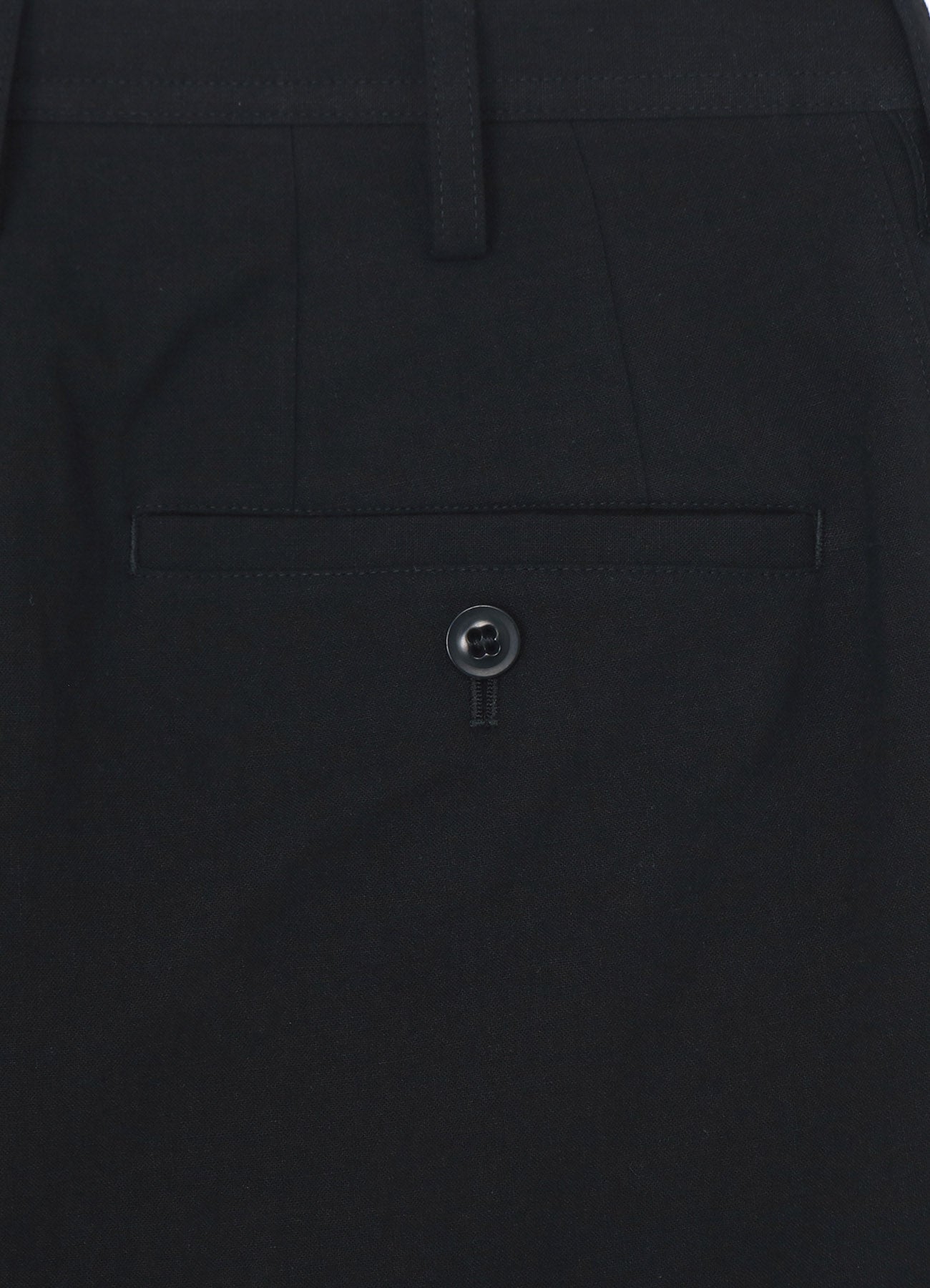 COTTON FLAX POPLIN DOUBLE TUCK TAPERED PANTS