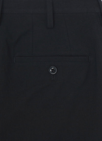 COTTON FLAX POPLIN DOUBLE TUCK TAPERED PANTS
