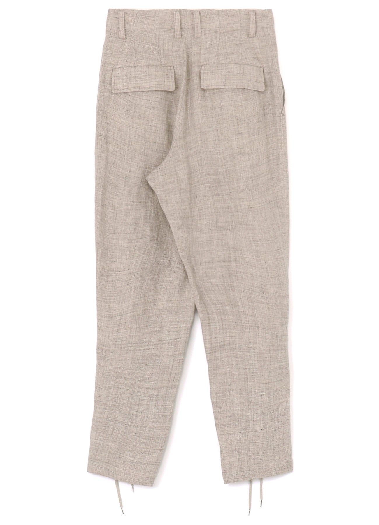 LINEN TWEED LACE UP HEM PANTS