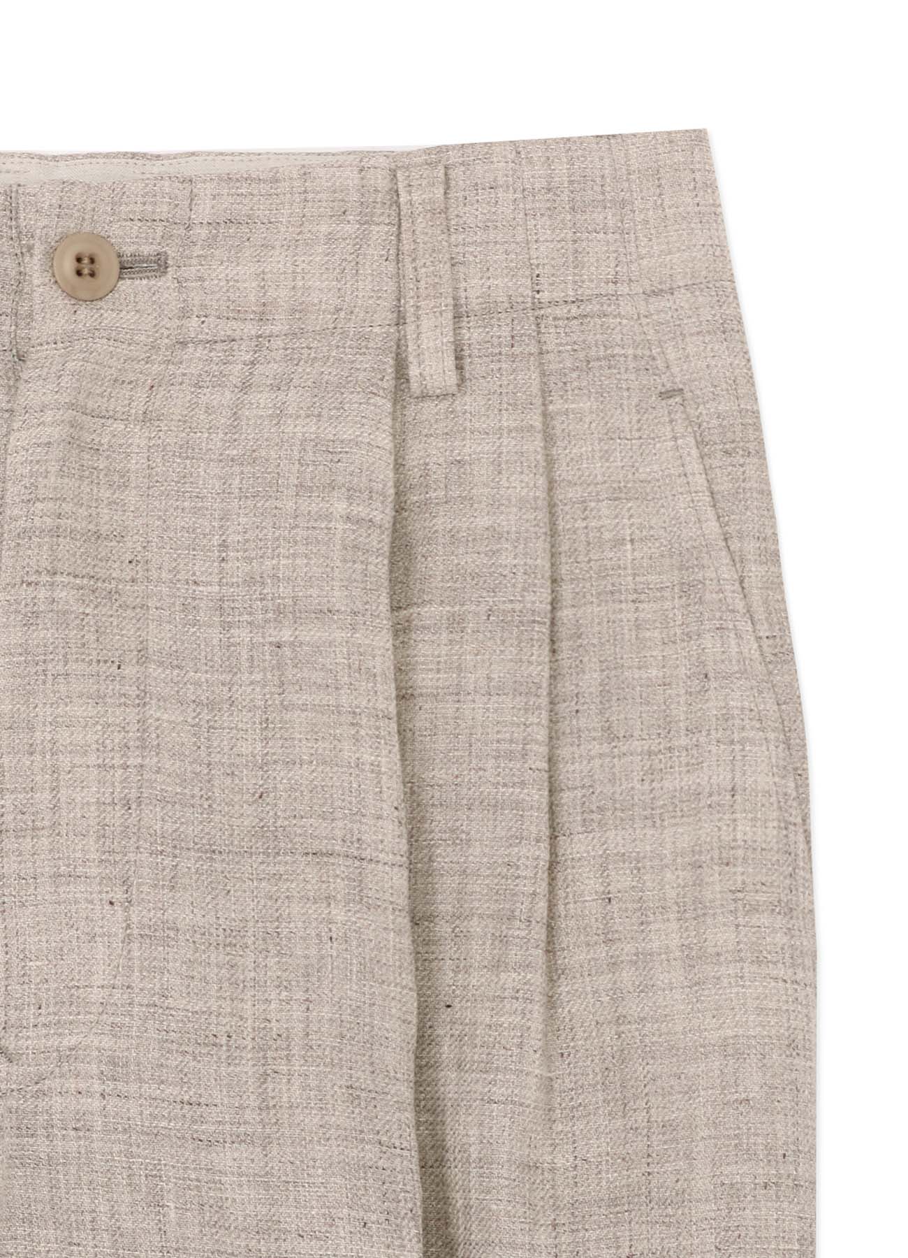 LINEN TWEED LACE UP HEM PANTS