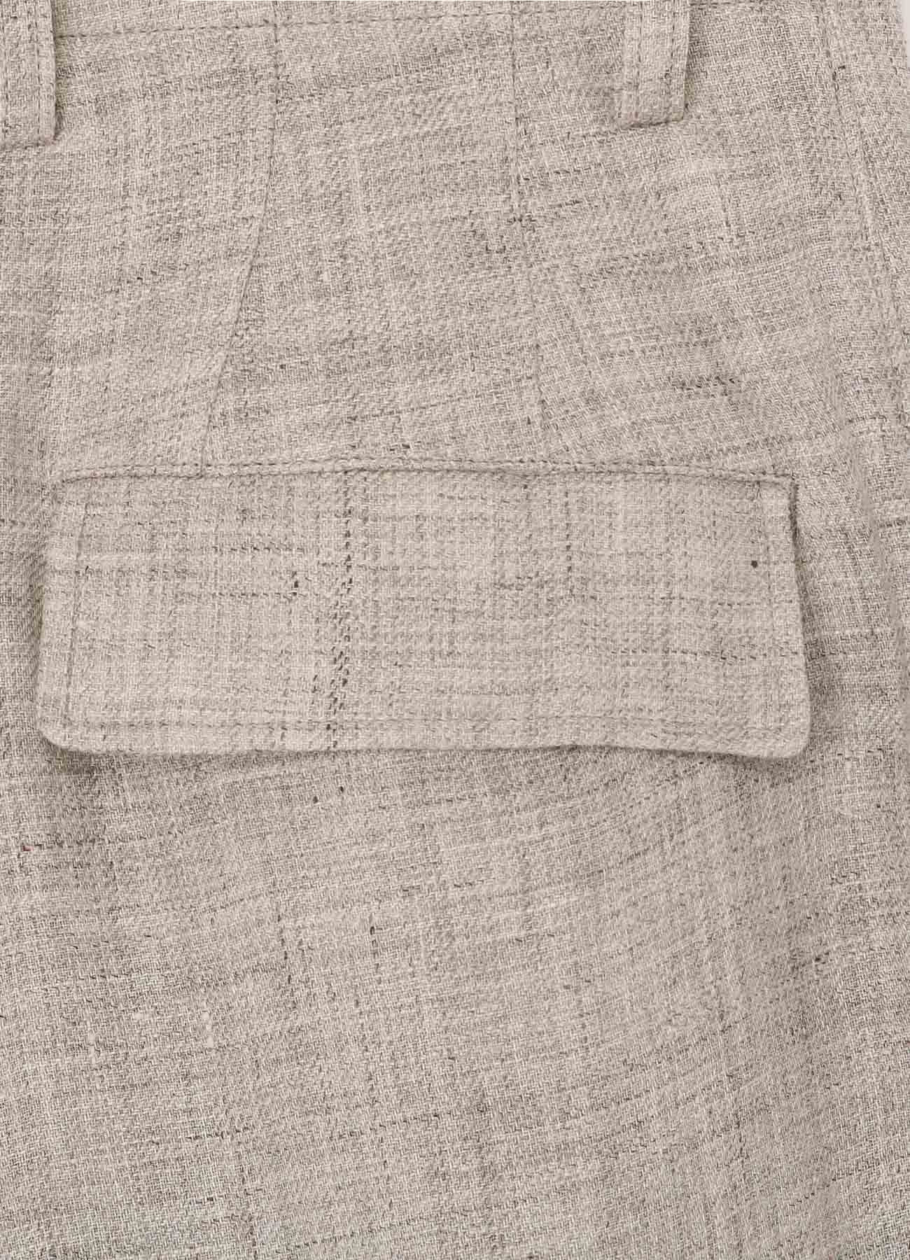 LINEN TWEED LACE UP HEM PANTS