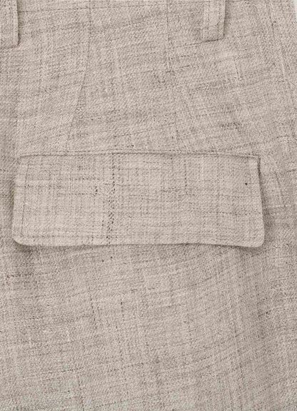 LINEN TWEED LACE UP HEM PANTS