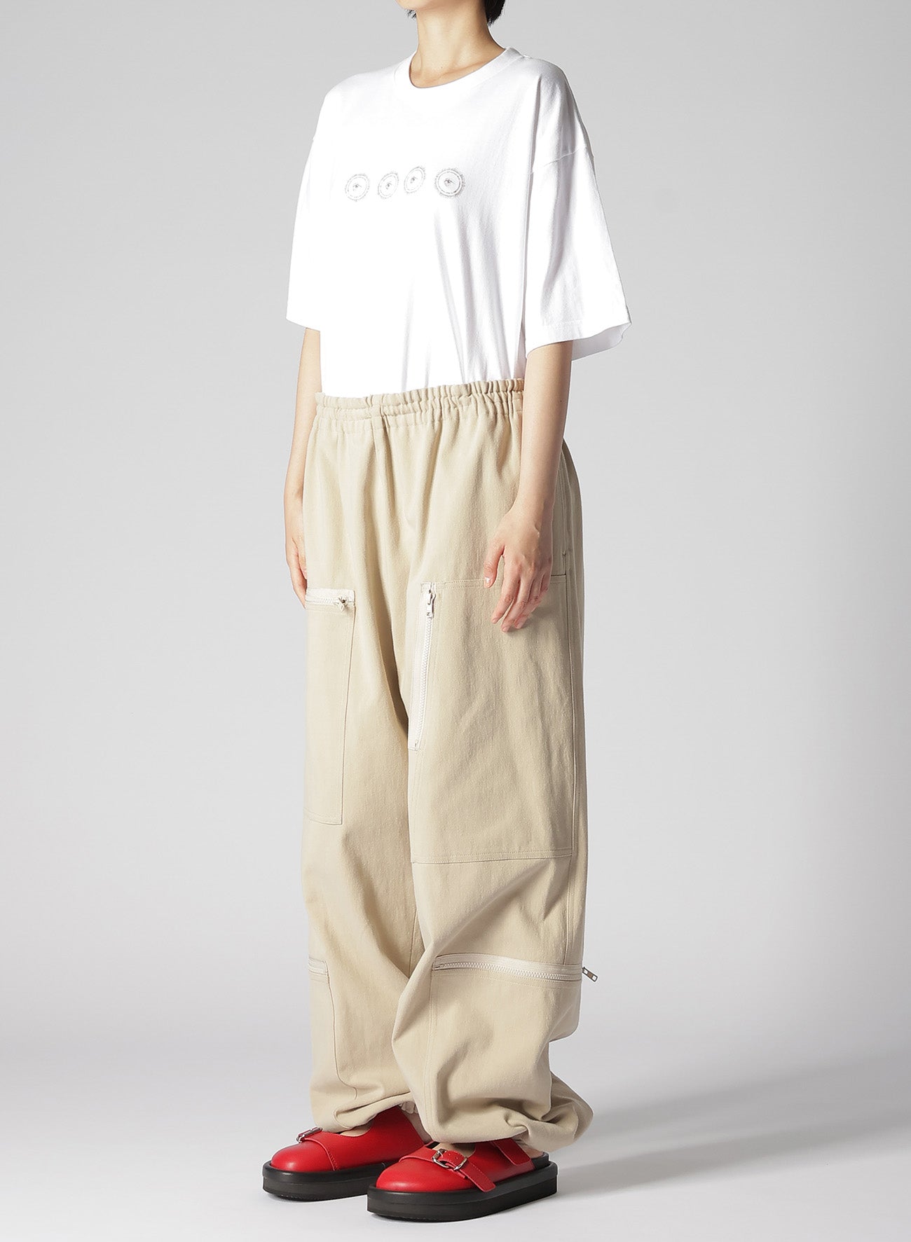 HARD TWISTED COTTON SATIN MULTI POCKET PANTS