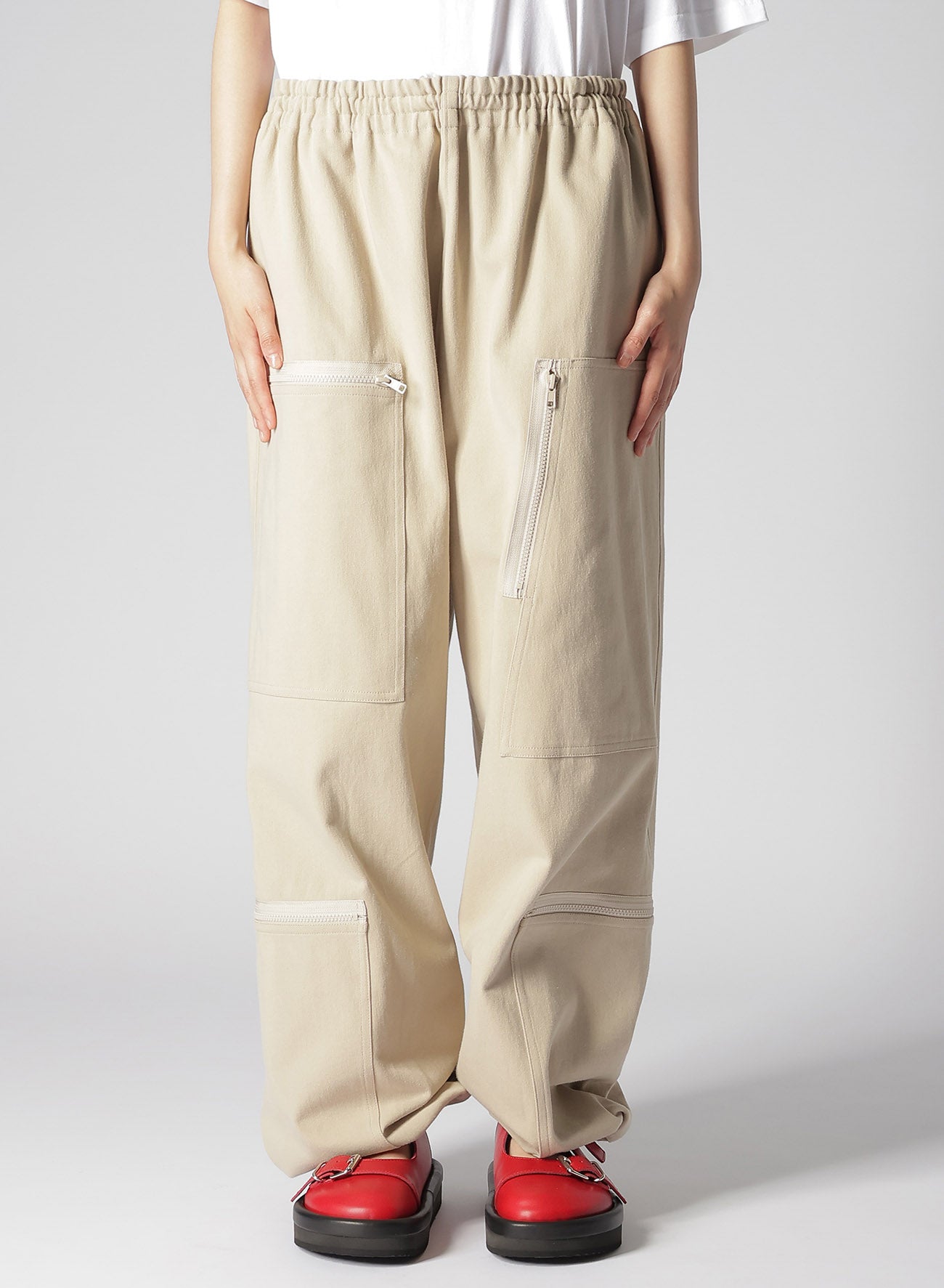 HARD TWISTED COTTON SATIN MULTI POCKET PANTS