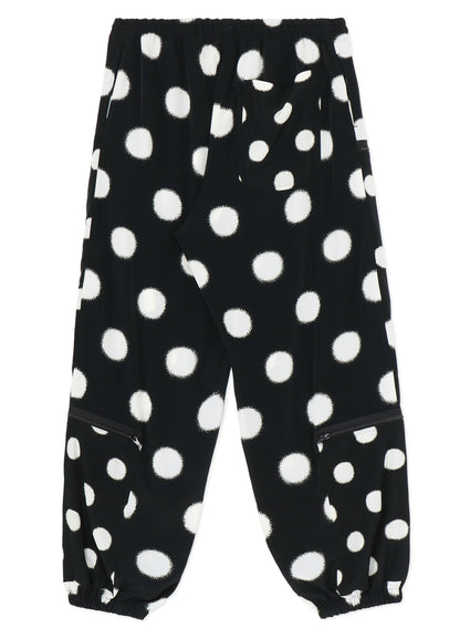 LARGE POLKA DOT CRAPE DE CHINE ZIPPER POCKET PANTS