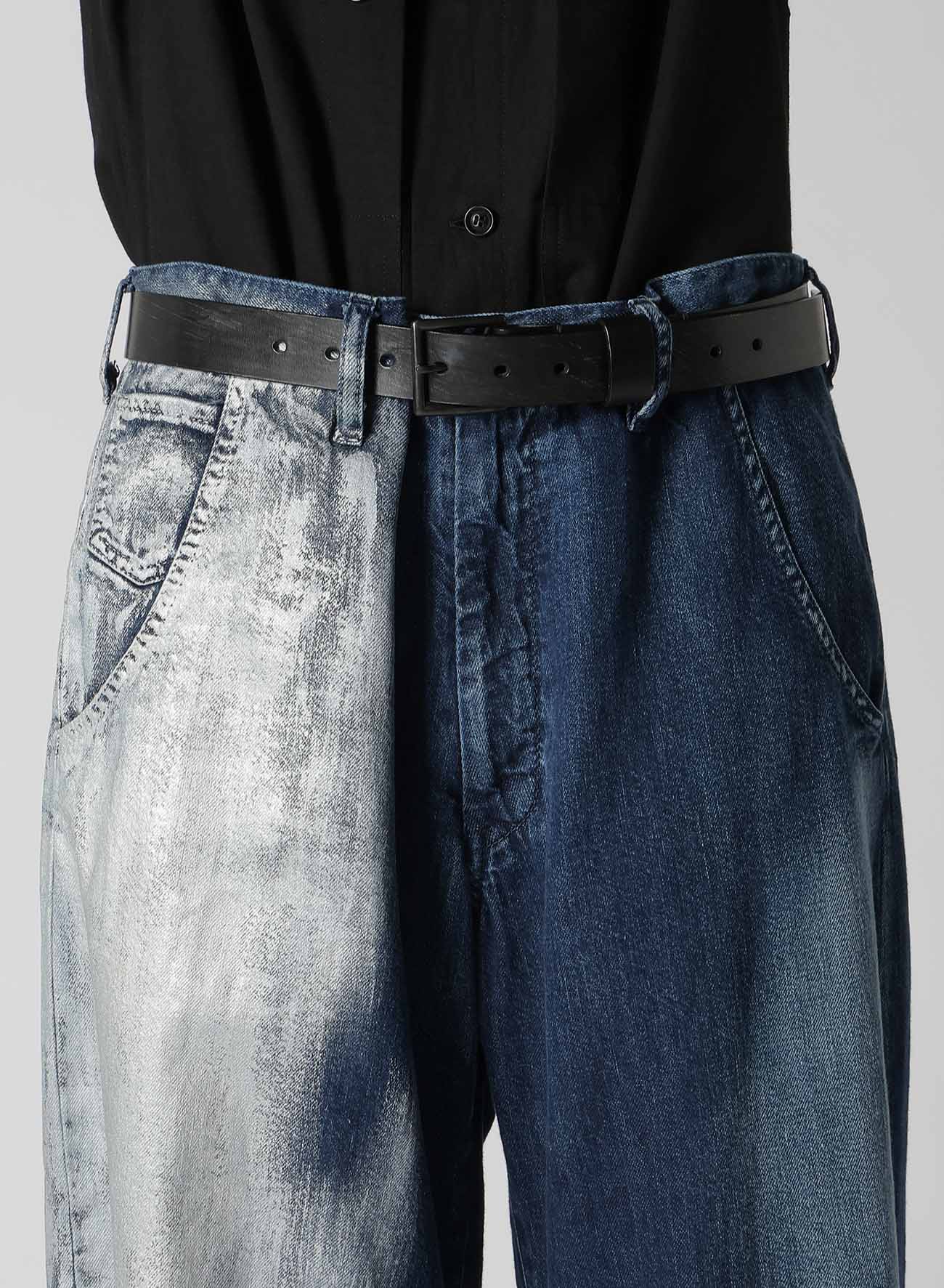 WIDE LEG GUSSETED DENIM PANTS