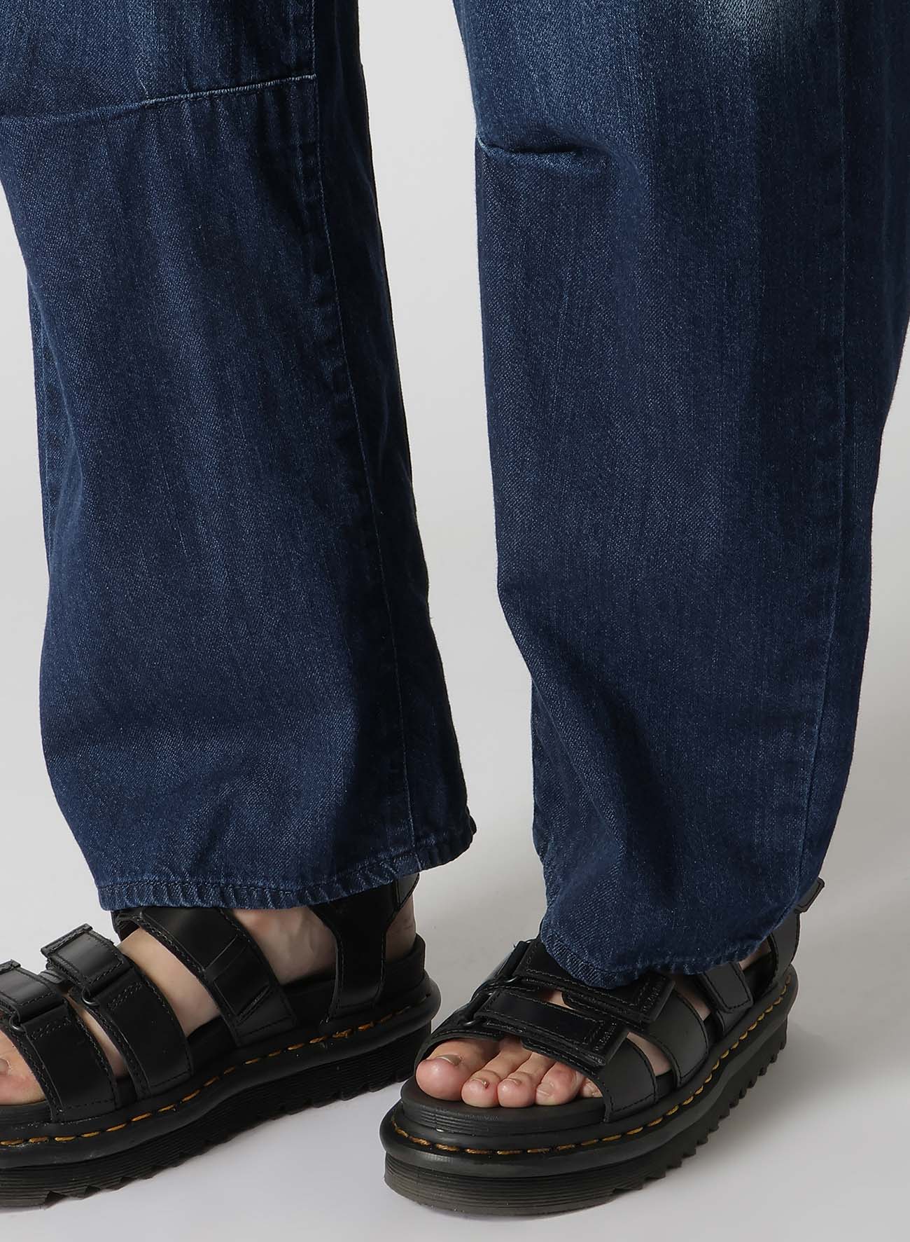 WIDE LEG GUSSETED DENIM PANTS