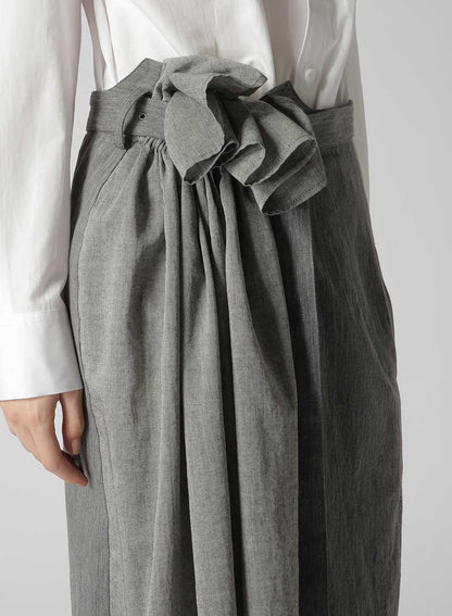 MINI HERRINGBONE BEE PRINT DOUBLE BELTED SKIRT