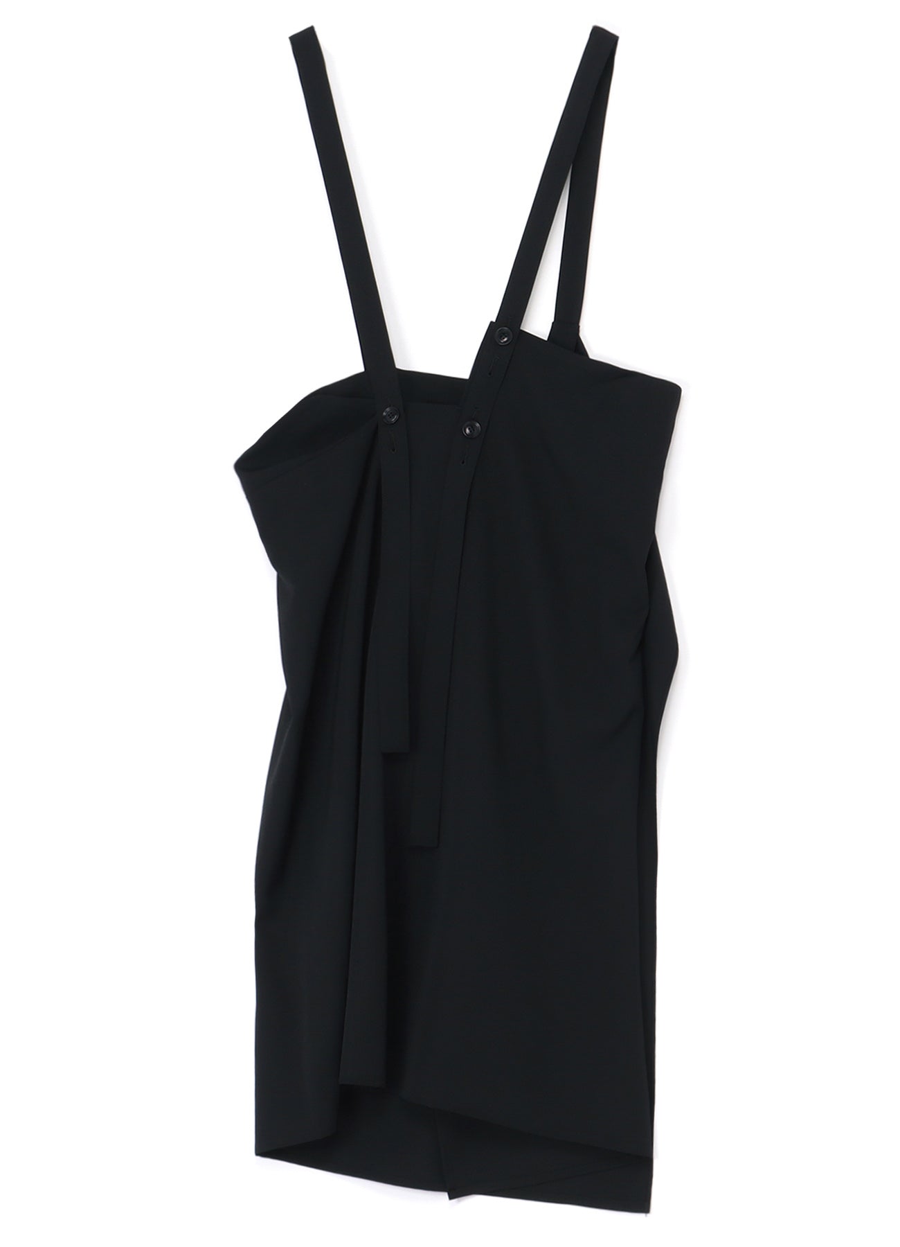 WOOL GABARDINE DRAPE SUSPENDER SKIRT