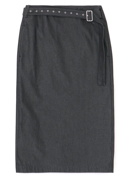 HARD TWISTED COTTON TWILL WRAP SKIRT