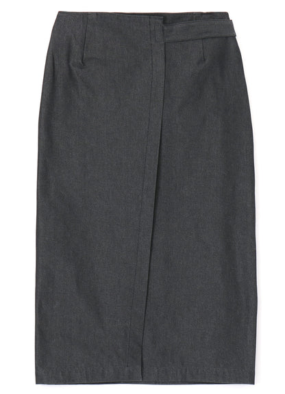 HARD TWISTED COTTON TWILL WRAP SKIRT