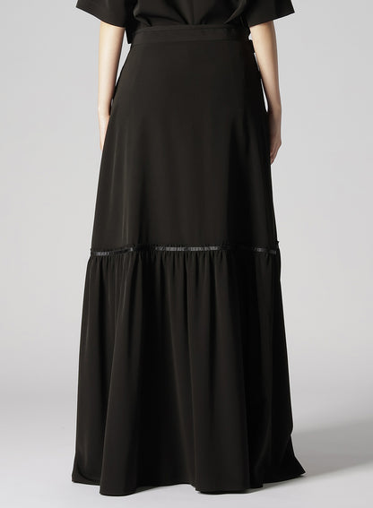 TRIACETATE/POLYESTER TEARED SKIRT