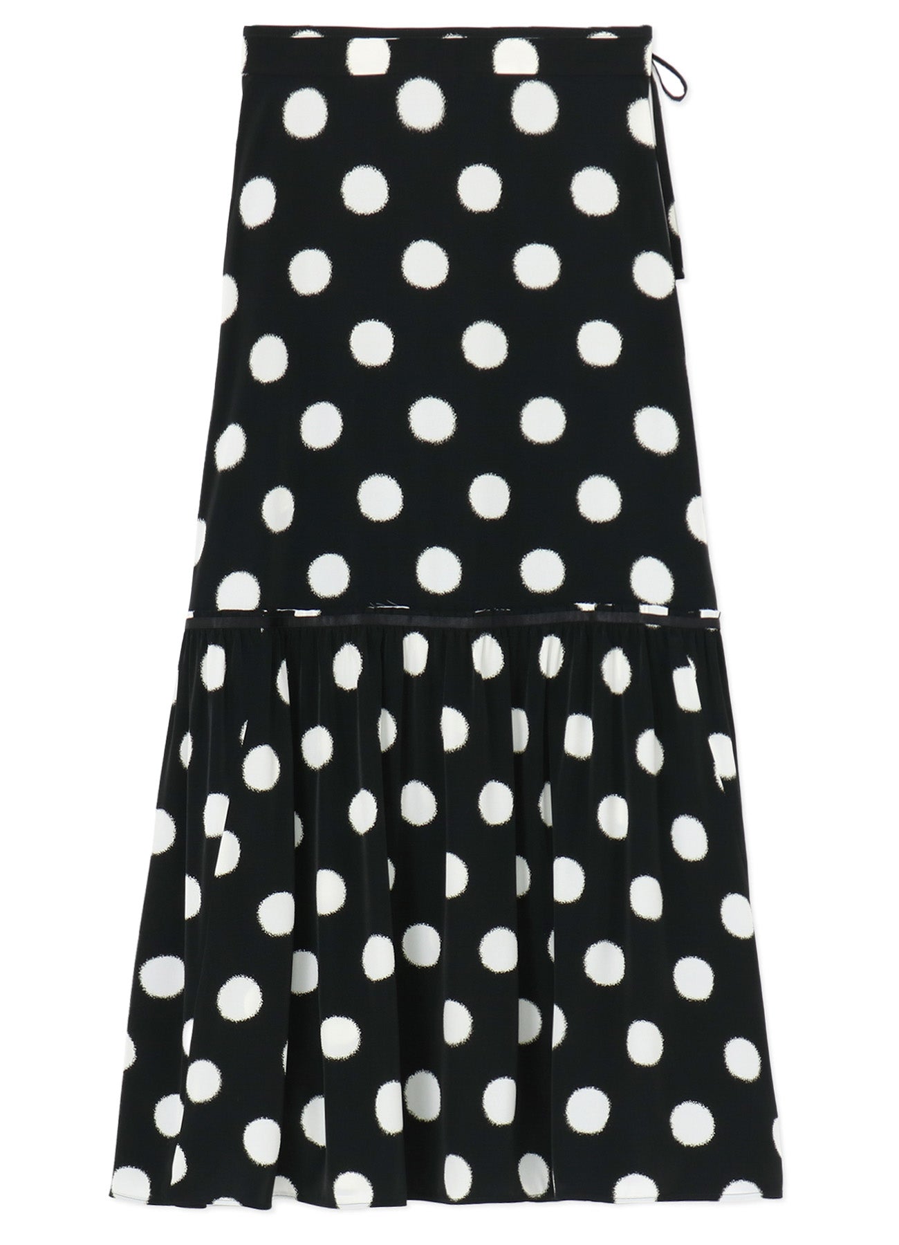 SMALL POLKA DOT CRAPE DE CHINE TEARED SKIRT