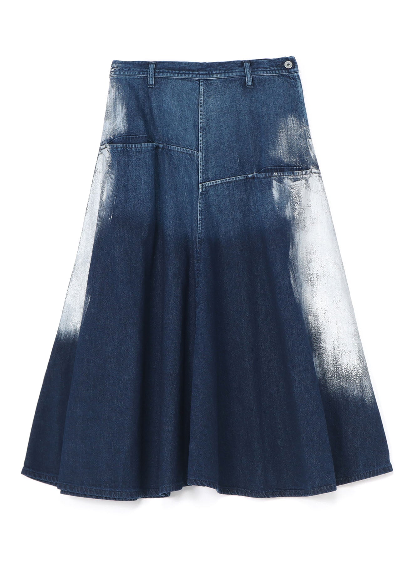 GUSSET FLARE DENIM SKIRT