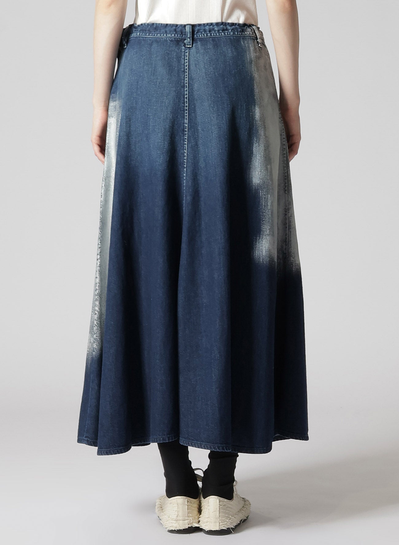 GUSSET FLARE DENIM SKIRT