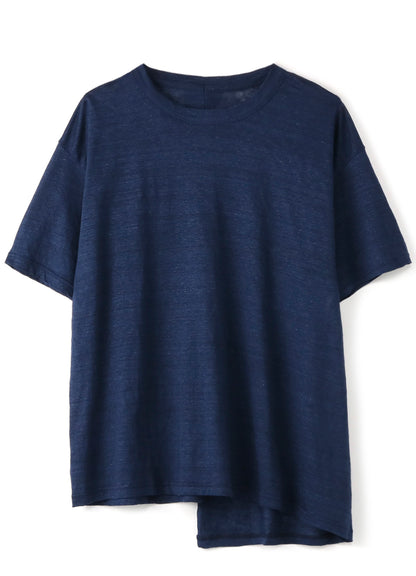 Indigo Style Linen Tenjiku Cutoff Short Sleeve T-shirt