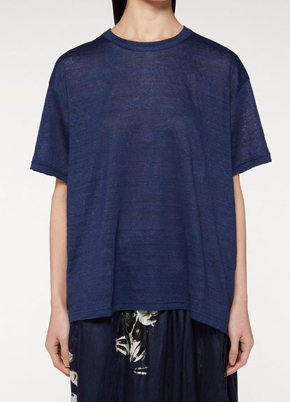 Indigo Style Linen Tenjiku Cutoff Short Sleeve T-shirt