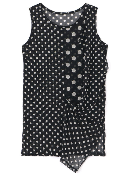 POLYESTER TULLE POLKA DOT SLEEVELESS T