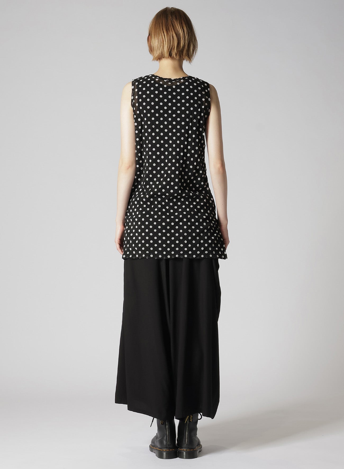 POLYESTER TULLE POLKA DOT SLEEVELESS T