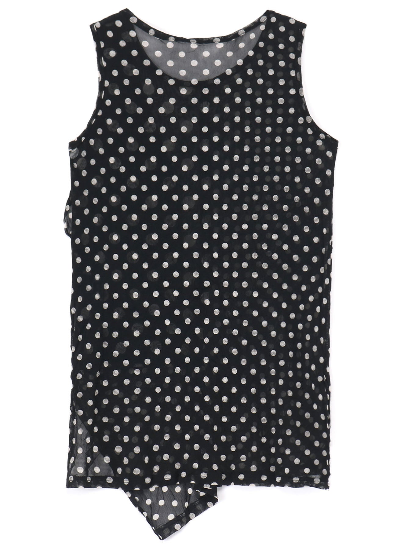 POLYESTER TULLE POLKA DOT SLEEVELESS T