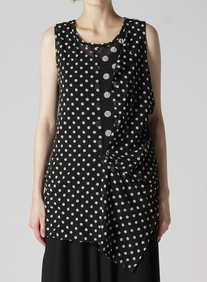 POLYESTER TULLE POLKA DOT SLEEVELESS T