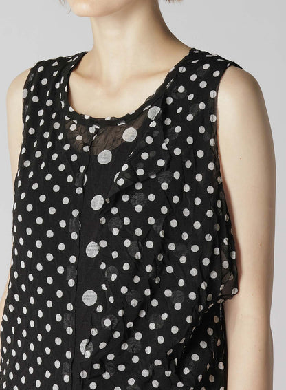 POLYESTER TULLE POLKA DOT SLEEVELESS T