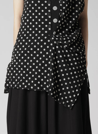 POLYESTER TULLE POLKA DOT SLEEVELESS T