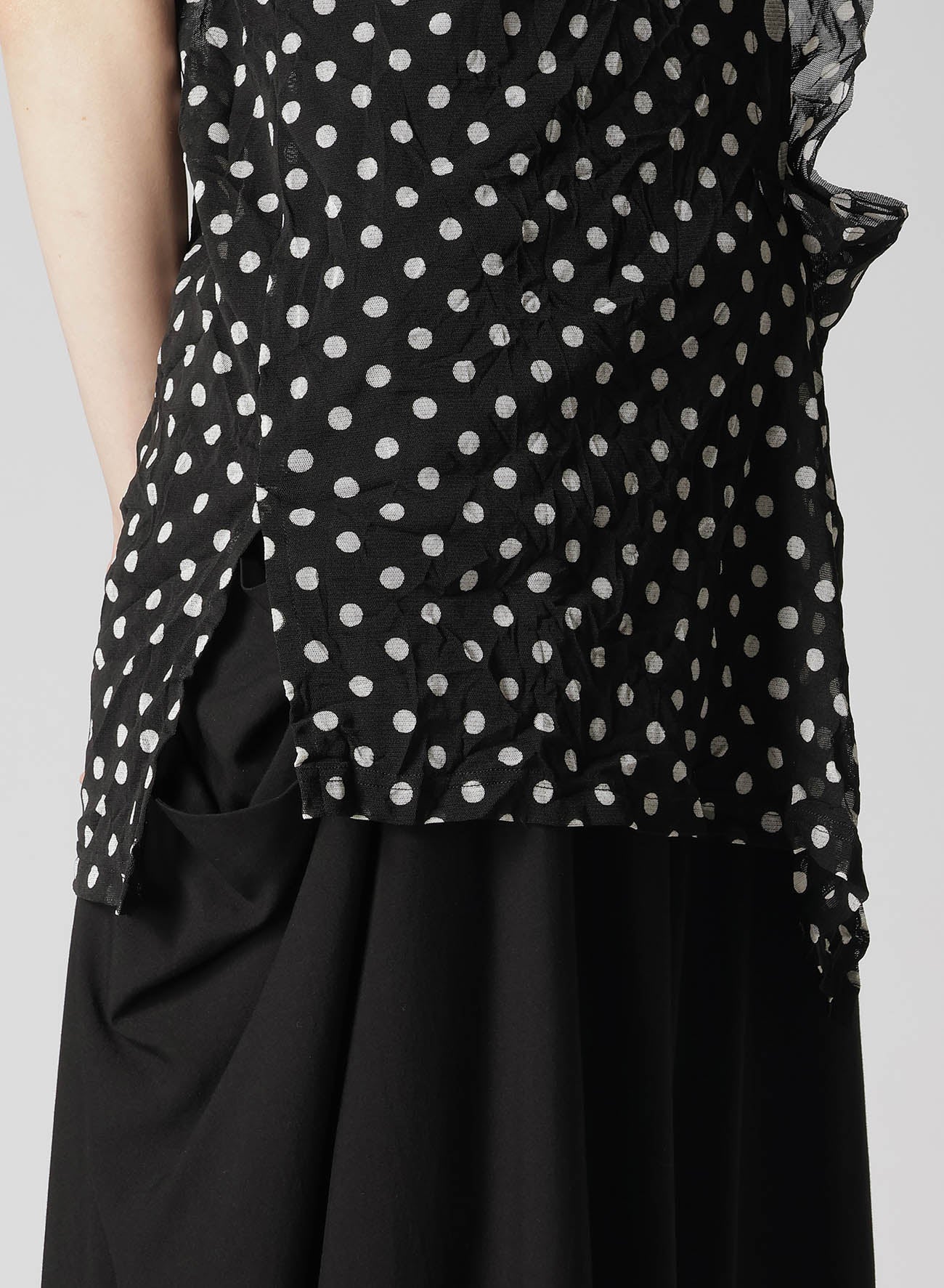 POLYESTER TULLE POLKA DOT SLEEVELESS T