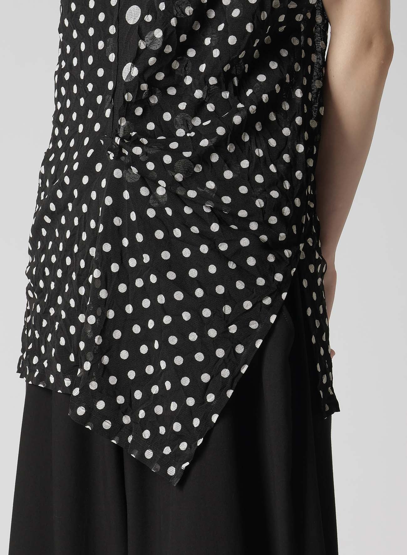 POLYESTER TULLE POLKA DOT SLEEVELESS T