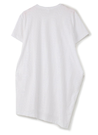 Rayon Velour Dot Stripe Jacquard Asymmetric T-shirt