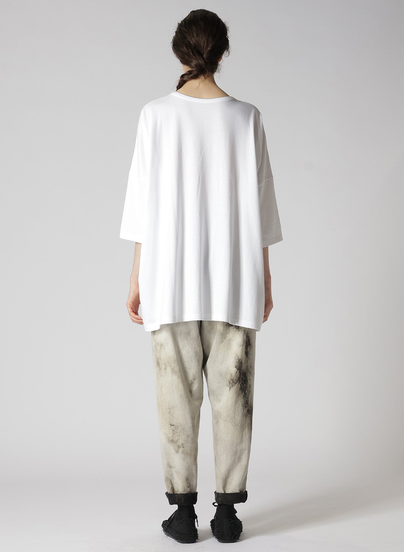 SOFT COTTON JERSEY ROUND NECK OVERSISED PULLOVER