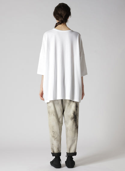 SOFT COTTON JERSEY ROUND NECK OVERSISED PULLOVER