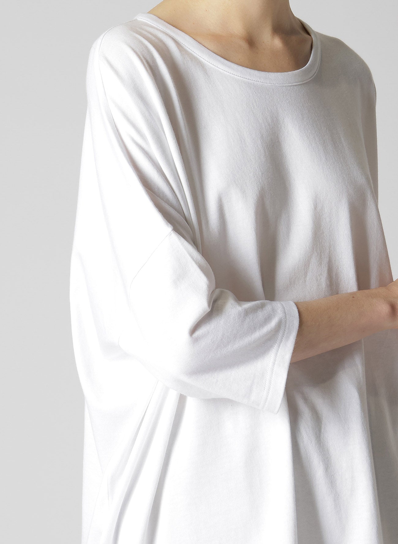 SOFT COTTON JERSEY ROUND NECK OVERSISED PULLOVER