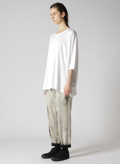 SOFT COTTON JERSEY ROUND NECK OVERSISED PULLOVER