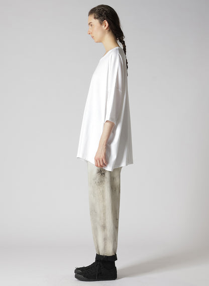 SOFT COTTON JERSEY ROUND NECK OVERSISED PULLOVER