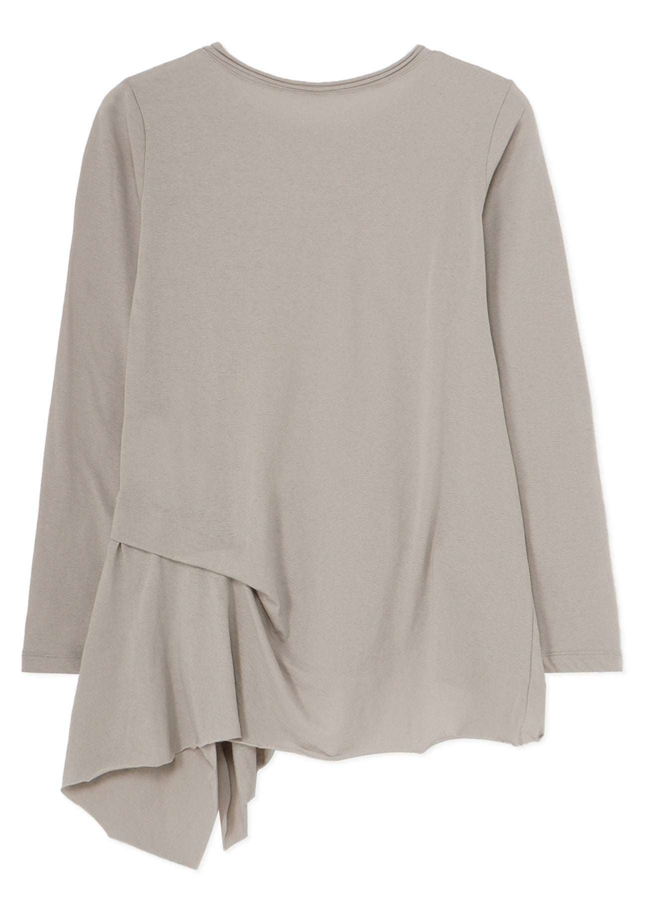 COTTON JERSEY SIDE FLARE LONG SLEEVE T