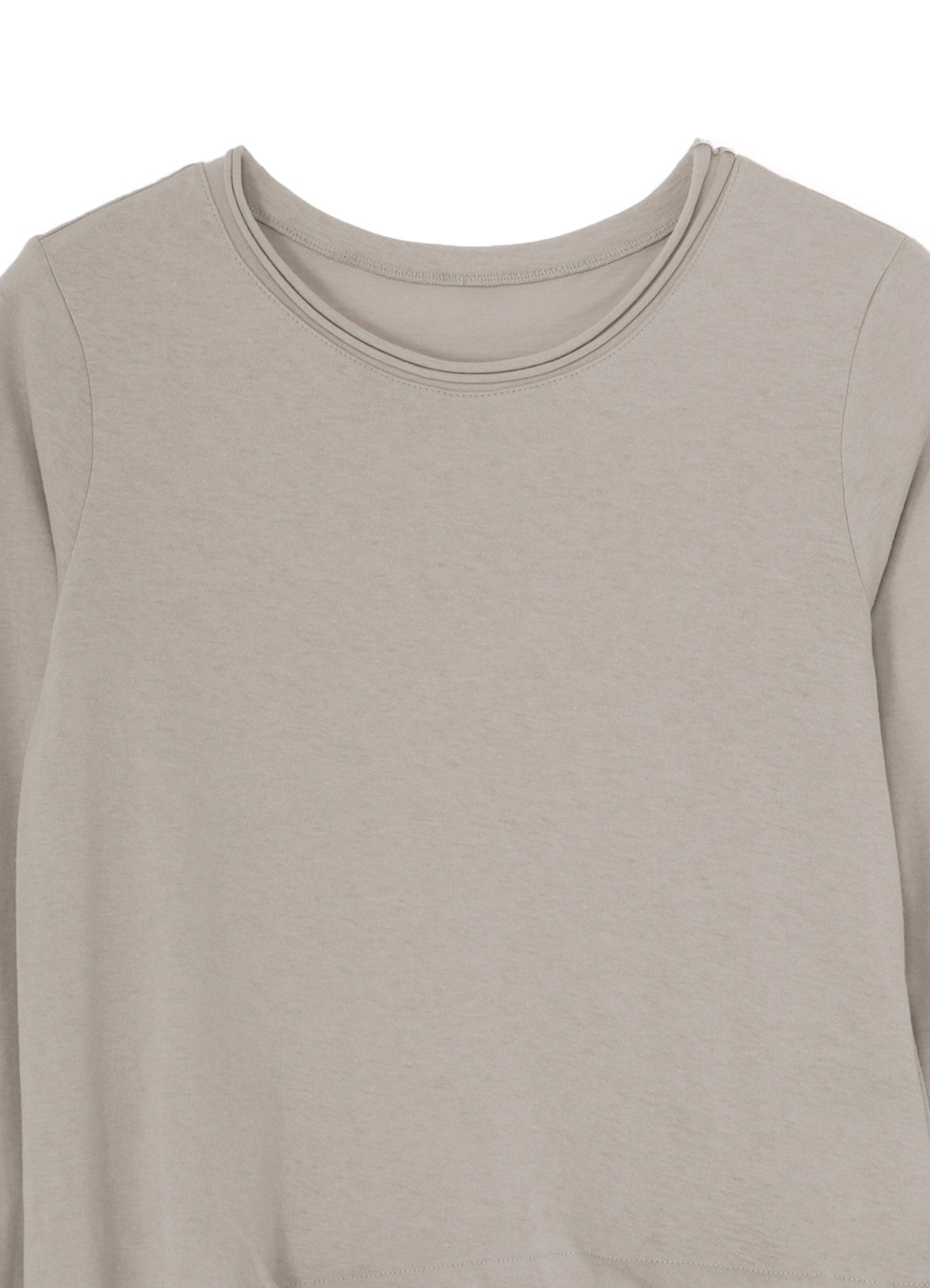 COTTON JERSEY SIDE FLARE LONG SLEEVE T