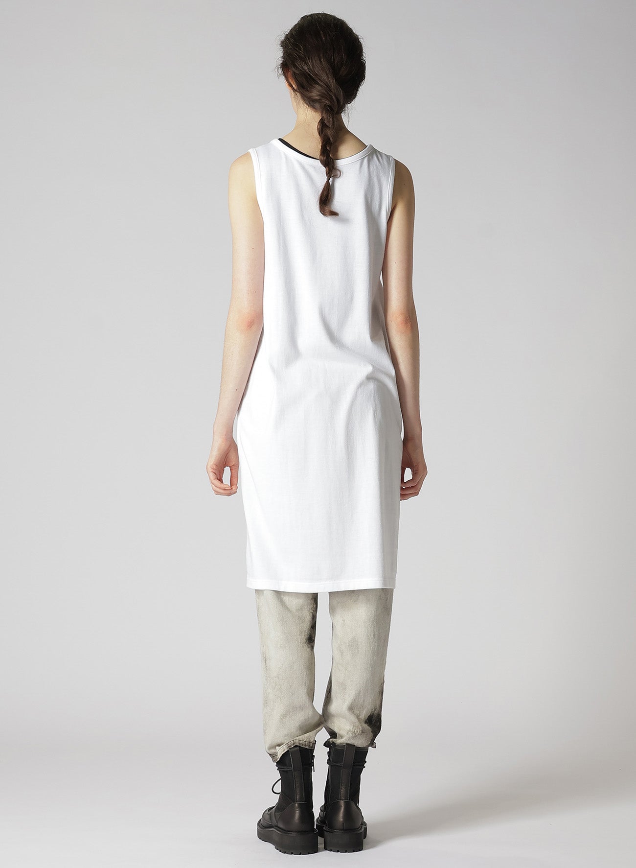 SOFT COTTON JERSEY SLEEVELESS T-SHIRT