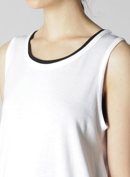SOFT COTTON JERSEY SLEEVELESS T-SHIRT
