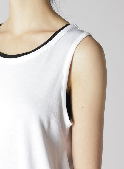 SOFT COTTON JERSEY SLEEVELESS T-SHIRT