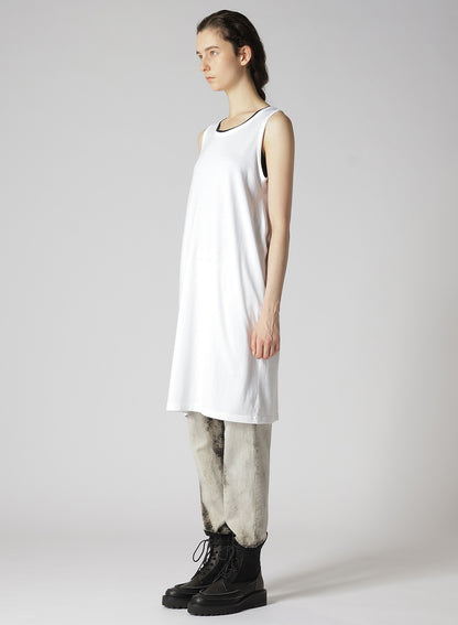 SOFT COTTON JERSEY SLEEVELESS T-SHIRT