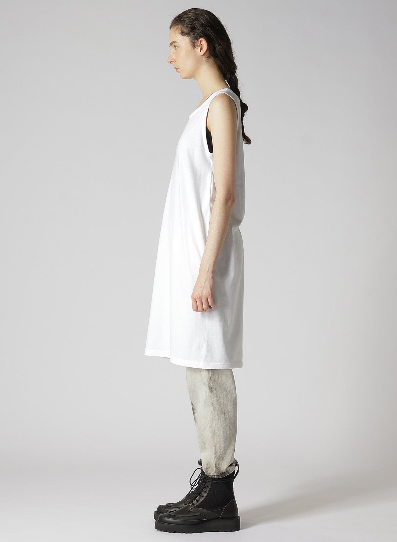 SOFT COTTON JERSEY SLEEVELESS T-SHIRT