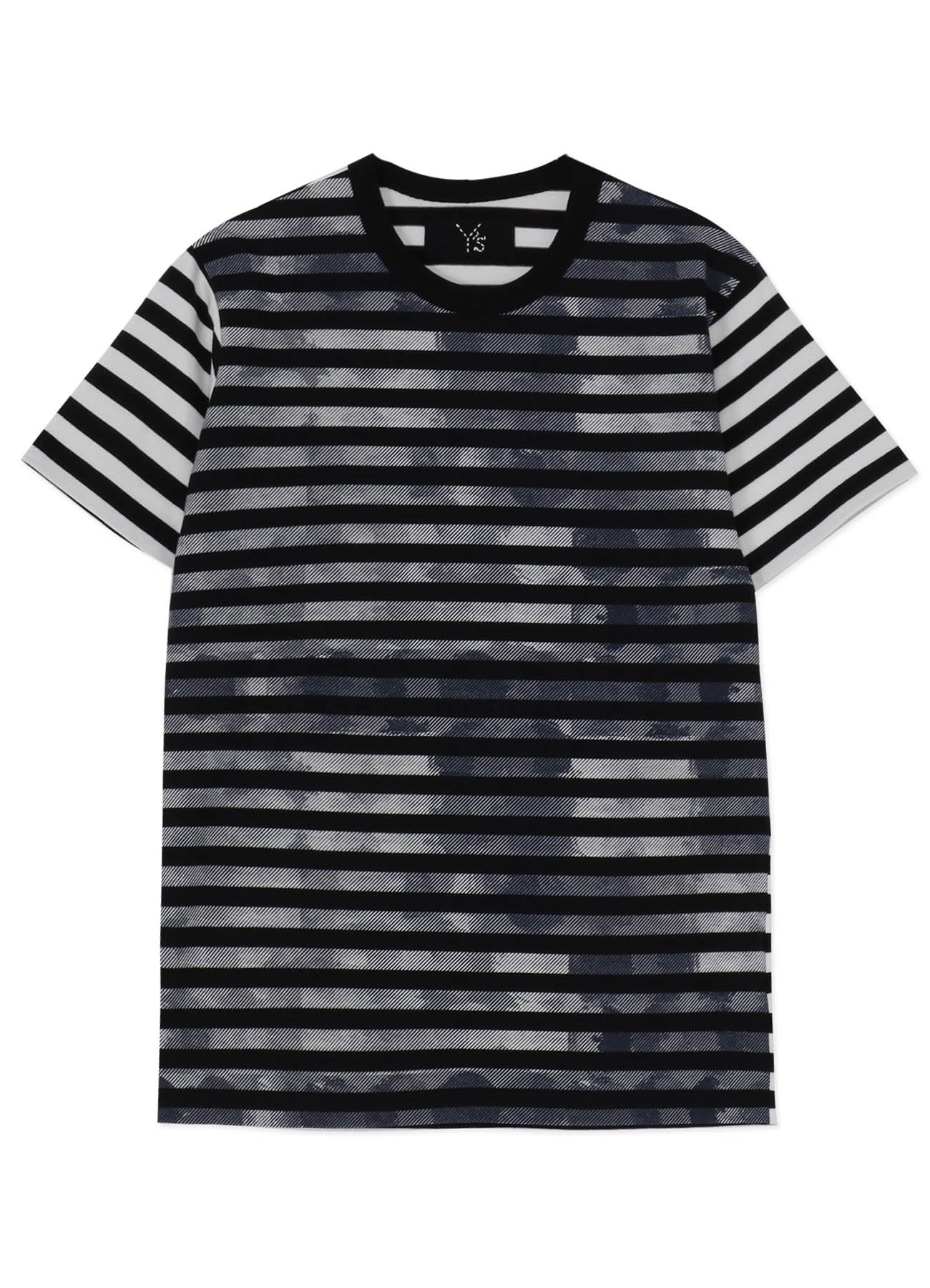 STRIPE WITH POLKA DOT PIGMENT PRINT T