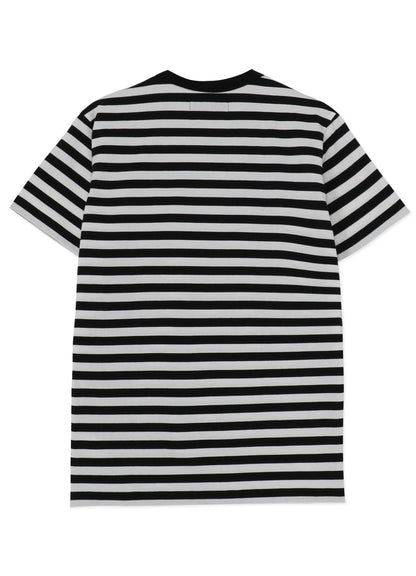 STRIPE WITH POLKA DOT PIGMENT PRINT T